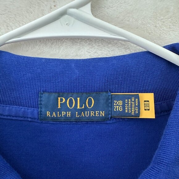 Polo Ralph Lauren Polo Shirt Mens 2XB Big Blue Flesh Pony Preppy Casual - Picture 4 of 8